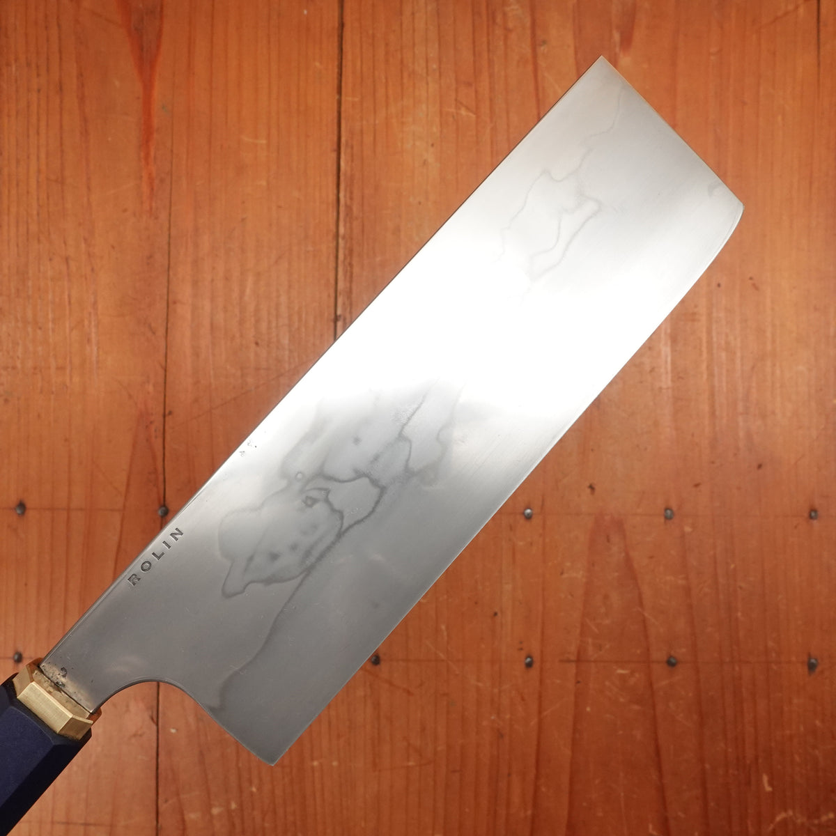 Rolin Knives Honyaki 165mm Nakiri W2 Micarta Brass