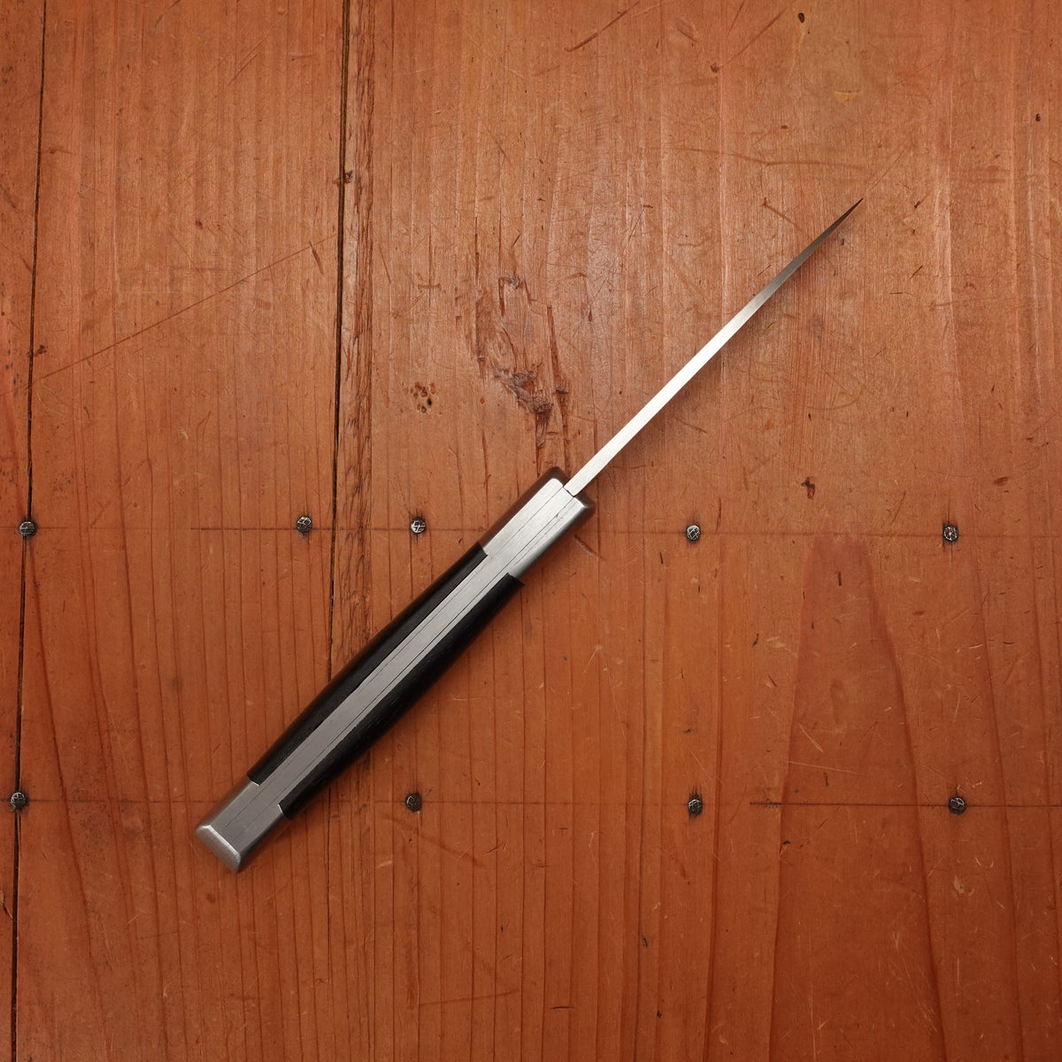 Au Sabot Le Roquefort 10.5cm Pocket Knife Drop Point Stainless Bolstered Ebony Handle