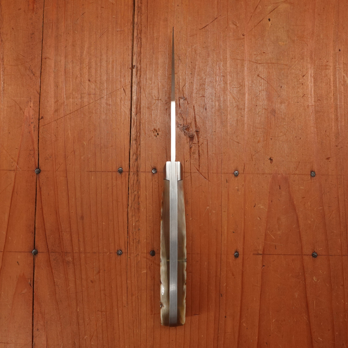Au Sabot U Montagnolu 11.5cm Pocket Knife Clip Point Stainless Ram Horn Handle