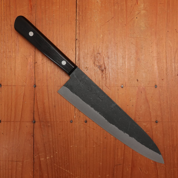 Morihei Hisamoto 210mm Gyuto Iron Clad Shirogami 1 Kurouchi Pakka Handle (No Bolster)