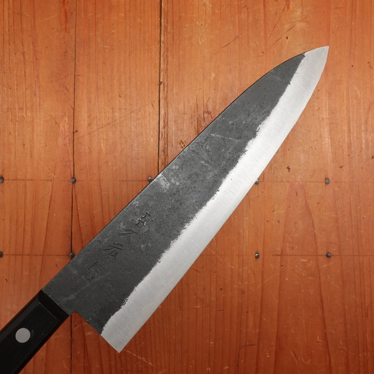 Morihei Hisamoto 210mm Gyuto Iron Clad Shirogami 1 Kurouchi Pakka Handle (No Bolster)