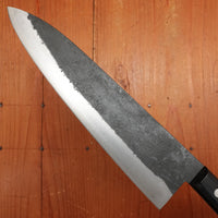 Morihei Hisamoto 210mm Gyuto Iron Clad Shirogami 1 Kurouchi Pakka Handle (No Bolster)