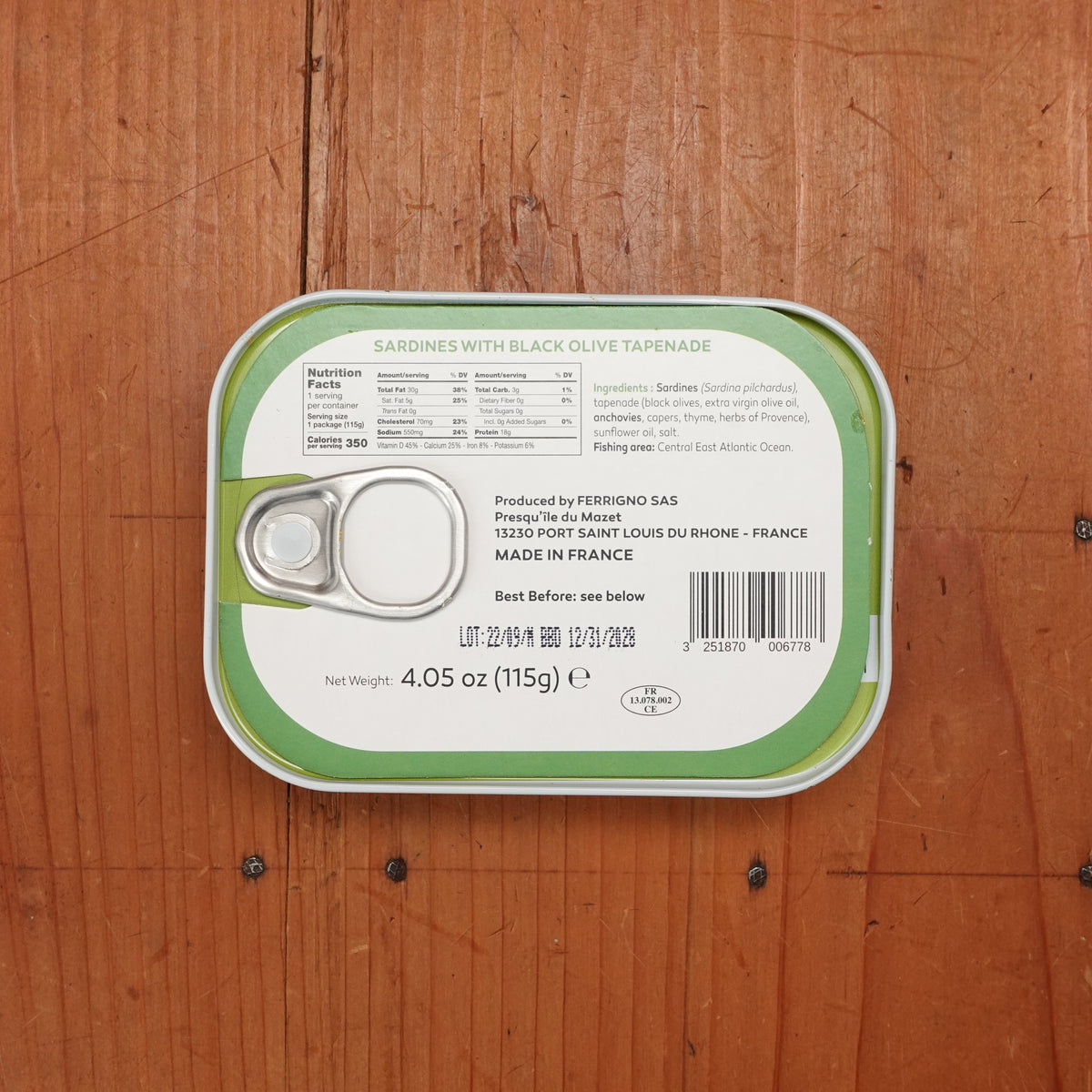 Conserverie Ferrigno Sardines à la Tapenade (Black Olive) - 115g
