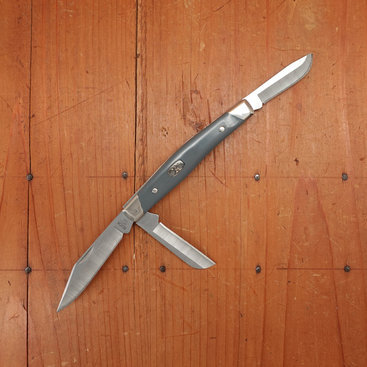 Buck 301 Stockman 3” Multi-Blade 420HC Gray Handle