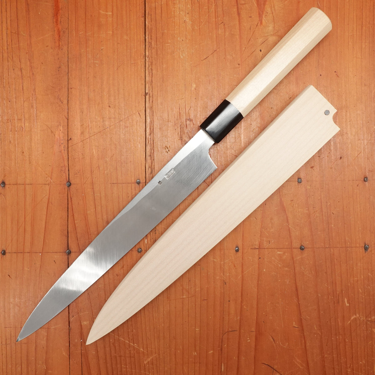 Sakai Kikumori Kikuzuki Kuro 240mm Yanagi Shirogami 2 with Saya