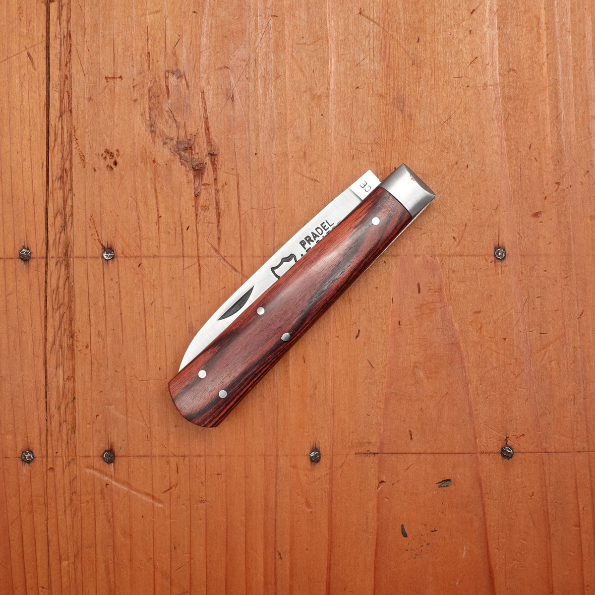 Au Sabot Pradel 9.5cm Pocket Knife Spear Point Carbon Violetwood Handle