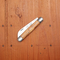 Au Sabot Tonneau 9cm Pocket Knife Sheepsfoot Carbon Bolstered Olive Handle