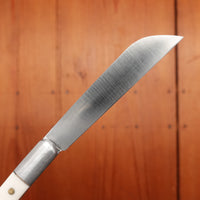Au Sabot Langres 8cm Pocket Knife Sheepsfoot Carbon White Rhodoid Composite Handle