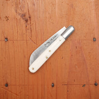 Au Sabot Langres 8cm Pocket Knife Sheepsfoot Carbon White Rhodoid Composite Handle