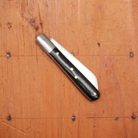 Au Sabot Langres 8cm Pocket Knife Sheepsfoot Carbon Black Rhodoid Composite Handle