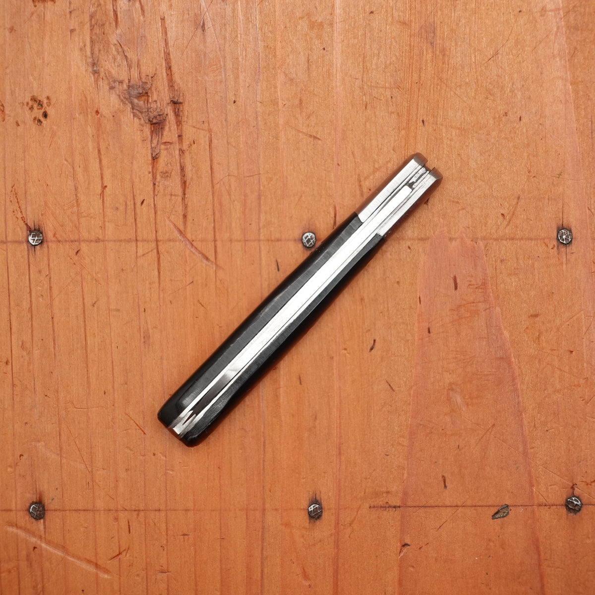 Au Sabot Langres 8cm Pocket Knife Sheepsfoot Carbon Black Rhodoid Composite Handle