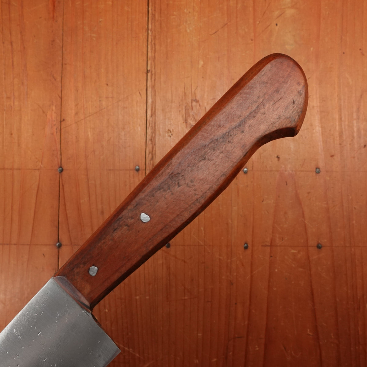 Maniago 7.5" Chef Knife Hand Forged Carbon Cherry Wood Italy ~1960s