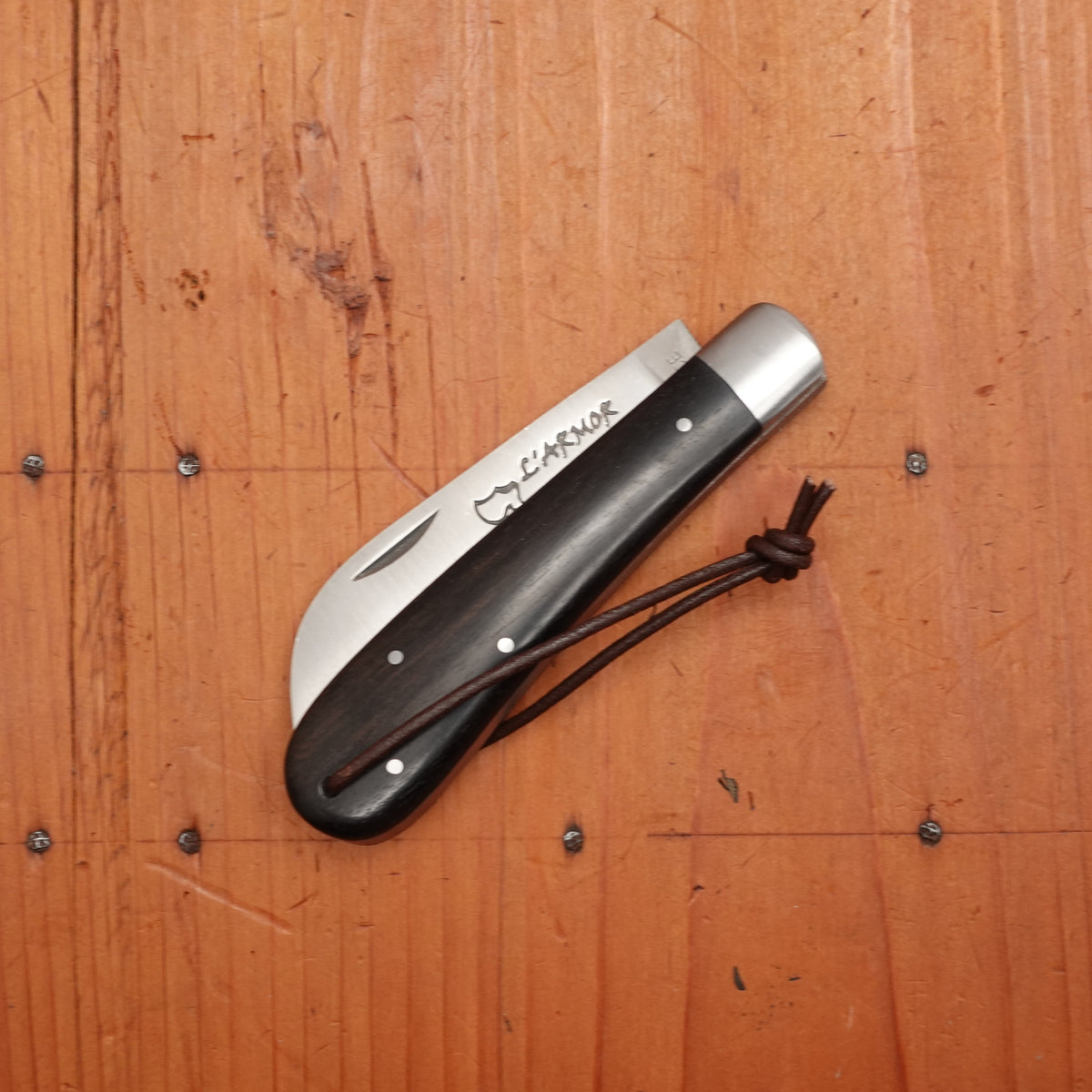 Au Sabot Armor 10.5cm Pocket Knife Sheepsfoot Stainless Ebony Handle