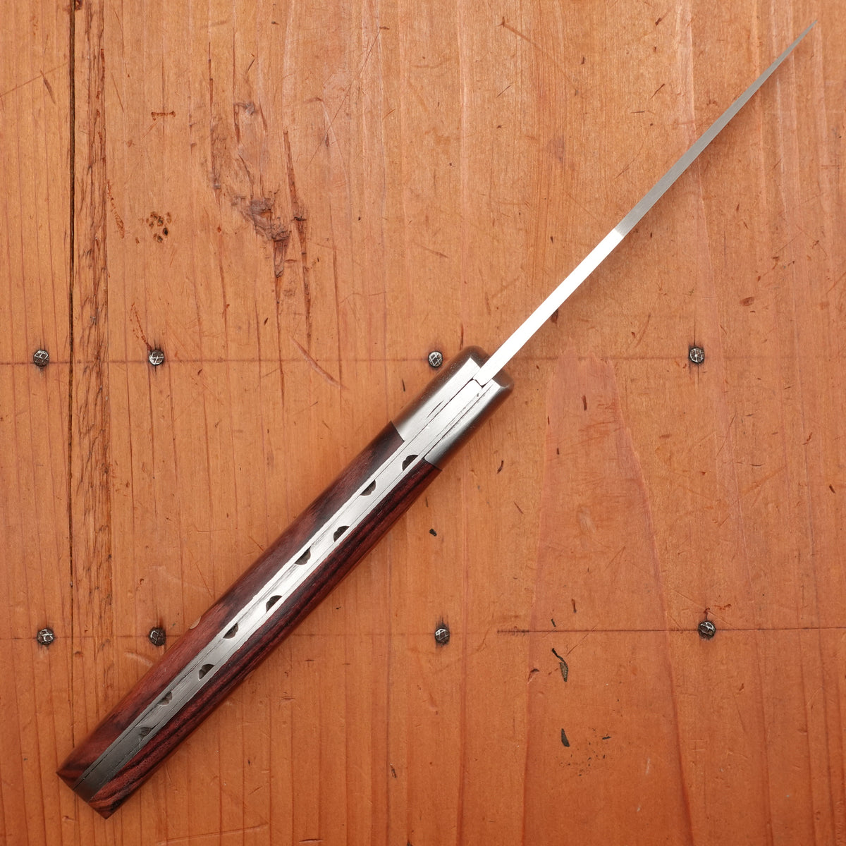 Au Sabot Le Basque 12cm Pocket Knife Clip Point Stainless Pinned Violetwood Handle