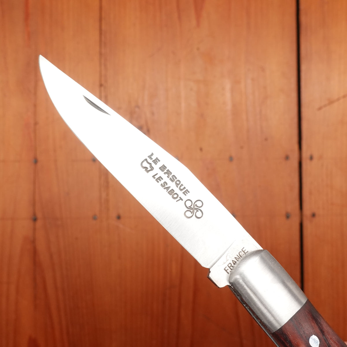 Au Sabot Le Basque 12cm Pocket Knife Clip Point Stainless Pinned Violetwood Handle