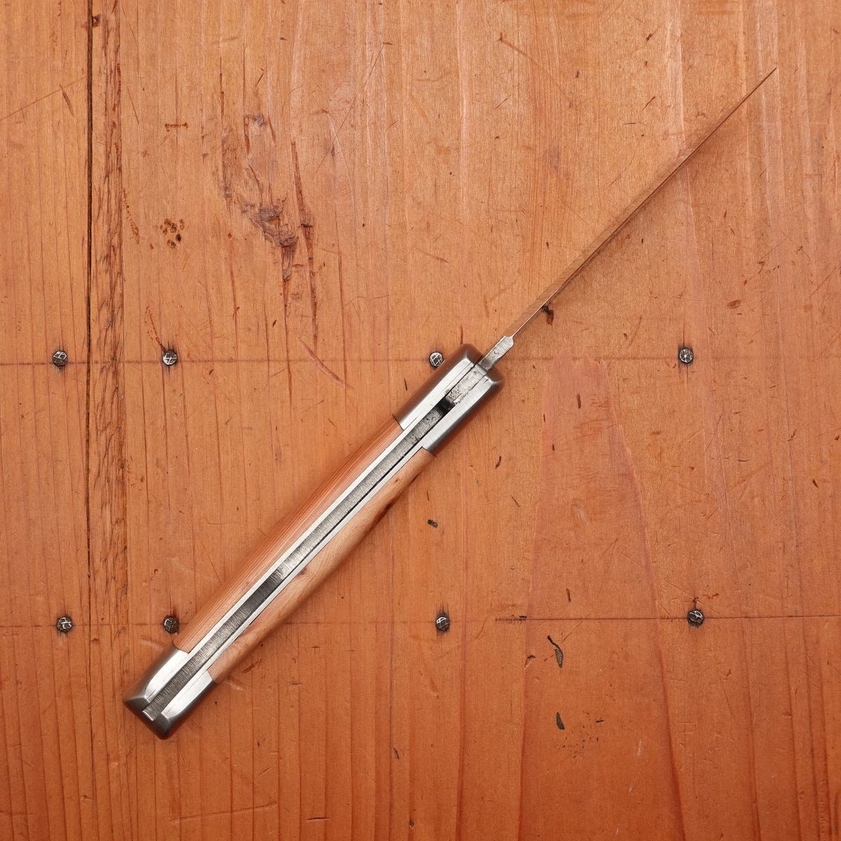 Au Sabot Le Roquefort 10.5cm Pocket Knife Drop Point Stainless Bolstered Juniper Handle