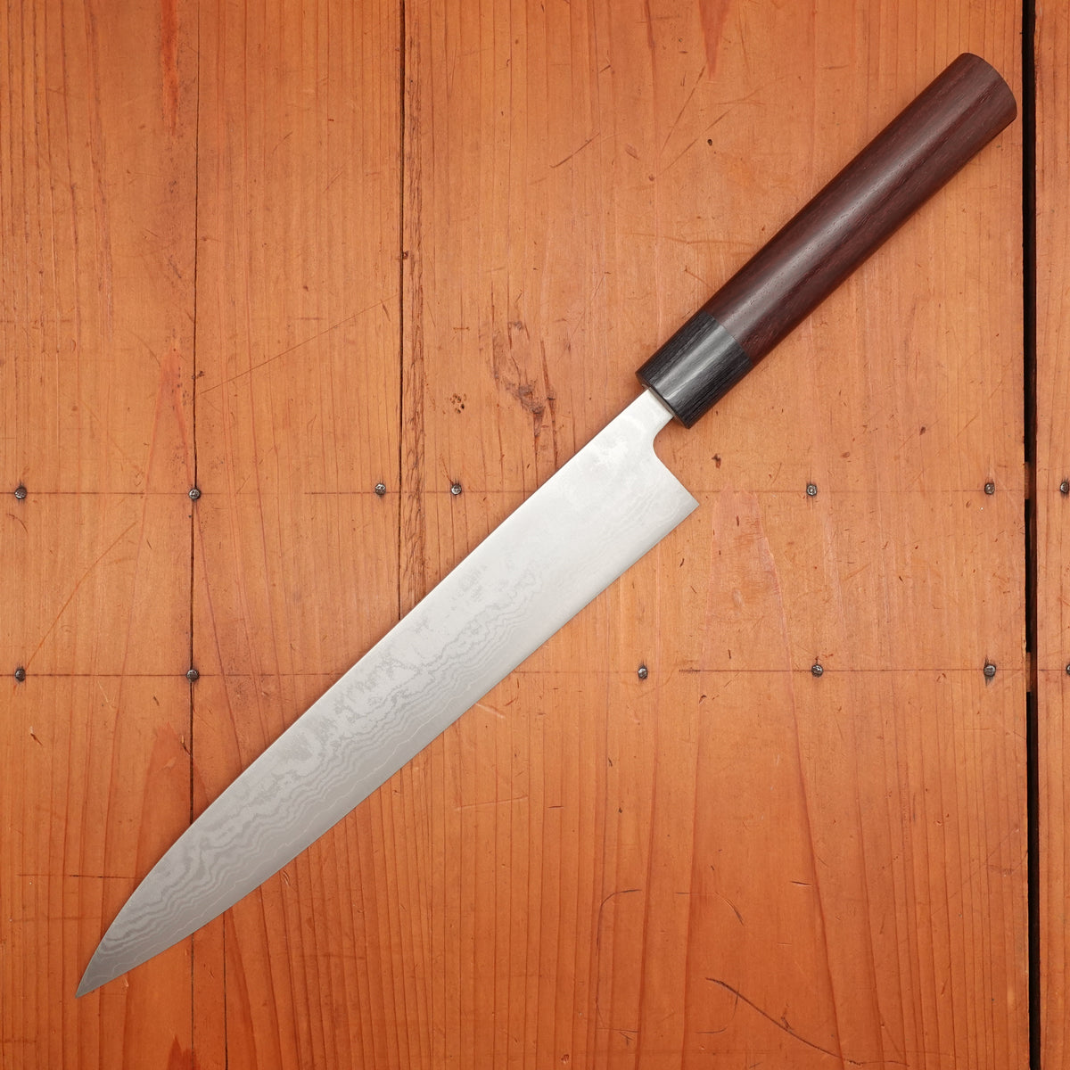 Hitohira Setsu Forged 255mm Sujihiki VG10 Damascus Rosewood D Handle