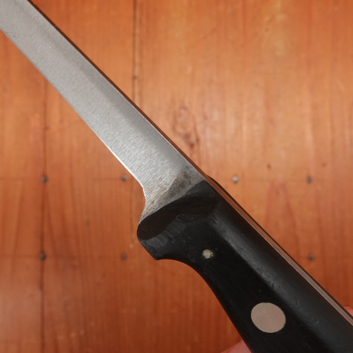 Marks Lost J A Henckels 5.5" Stiff Straight Boning Knife Carbon Steel Solingen 1950s?