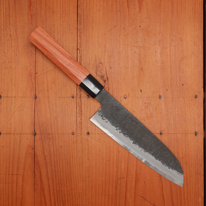 Hitohira Hinode 180mm Santoku Shirogami 2 Kurouchi Quince Handle