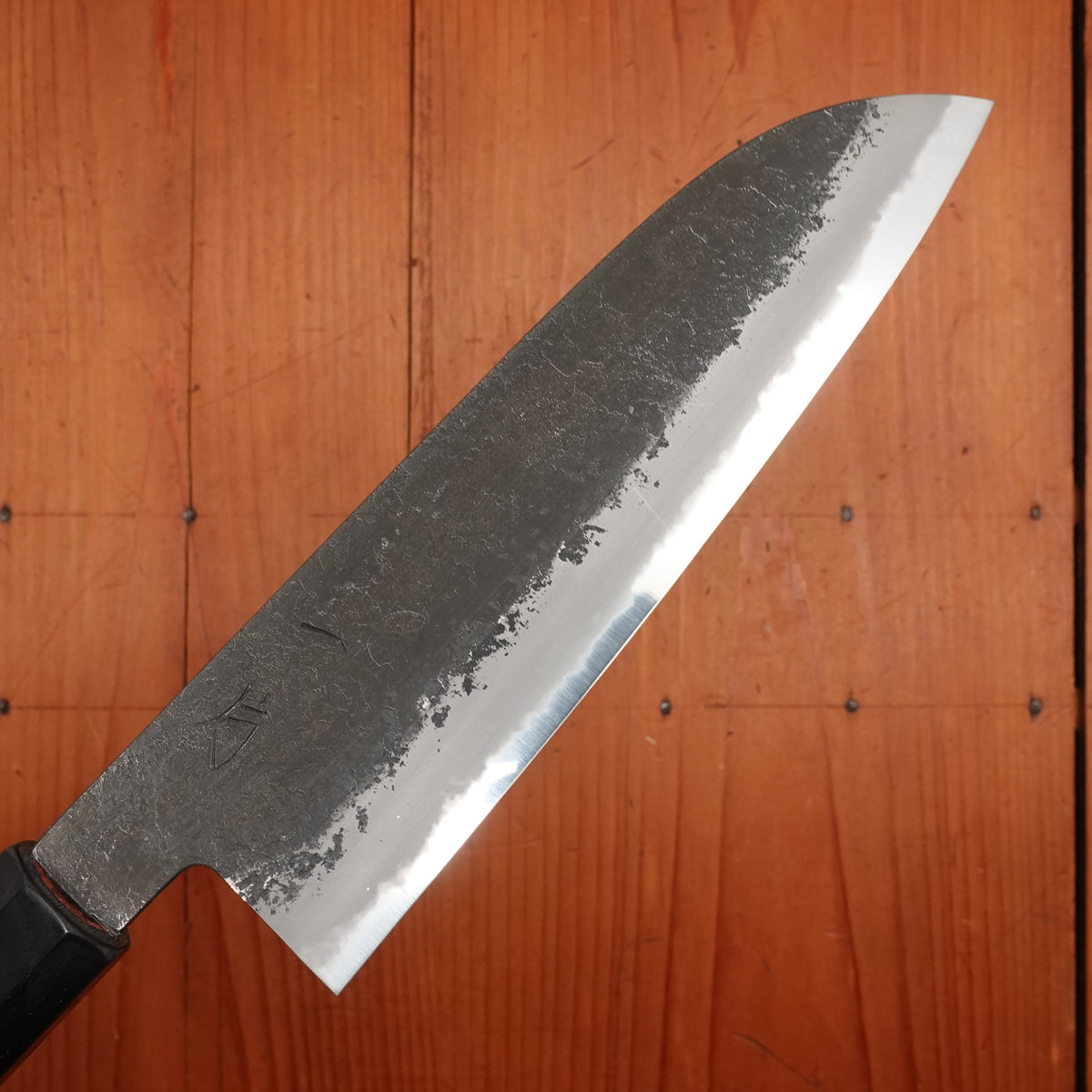 Hitohira Hinode 180mm Santoku Shirogami 2 Kurouchi Quince Handle