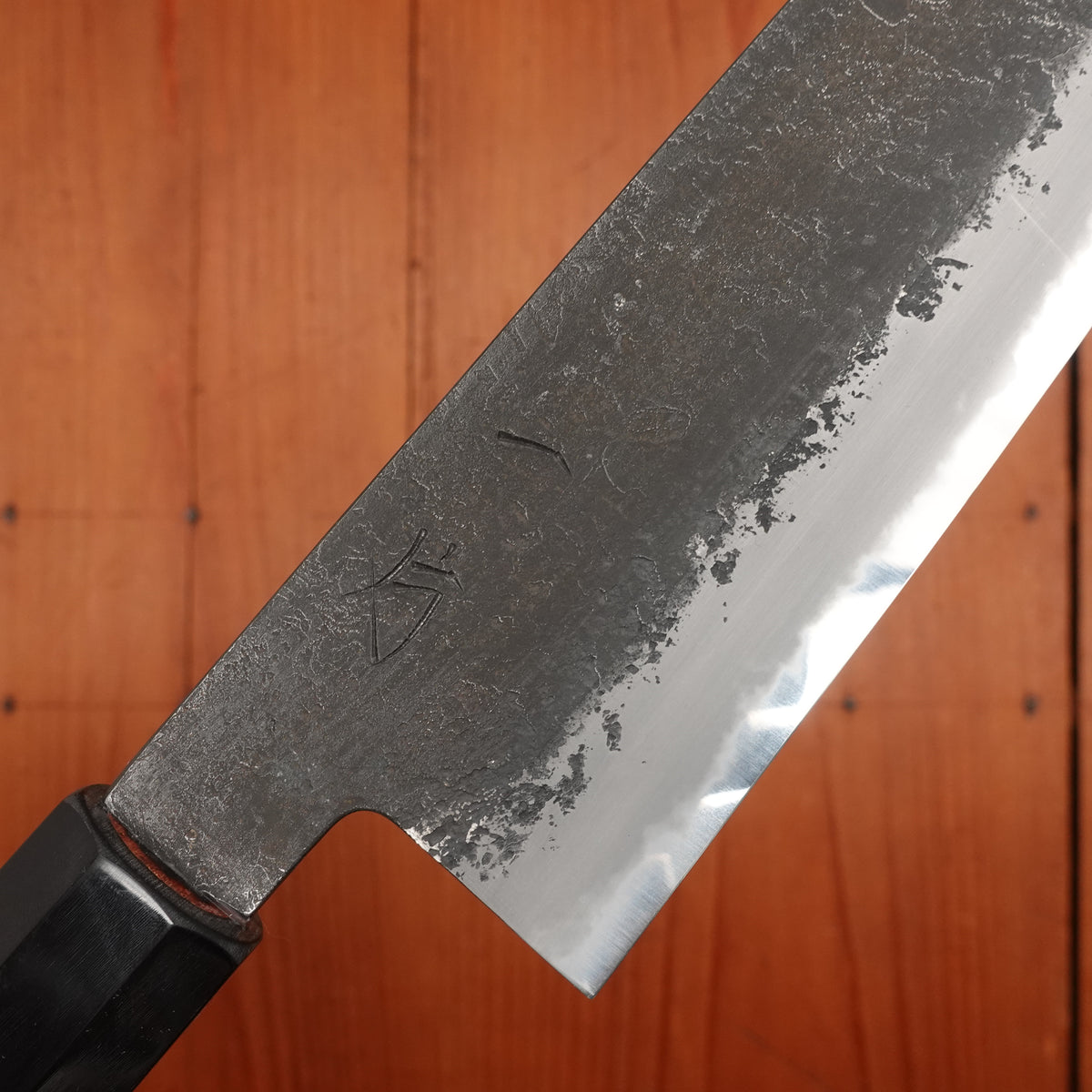 Hitohira Hinode 180mm Santoku Shirogami 2 Kurouchi Quince Handle