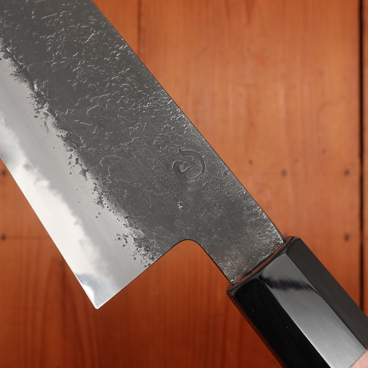 Hitohira Hinode 180mm Santoku Shirogami 2 Kurouchi Quince Handle