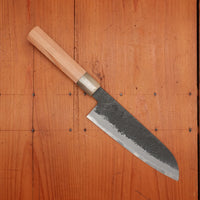 Hitohira Hinode 180mm Santoku Shirogami 2 Kurouchi Yakusugi Cedar Handle
