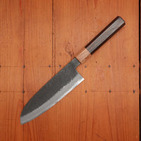 Hitohira Hinode 180mm Santoku Shirogami 2 Kurouchi Wenge Handle