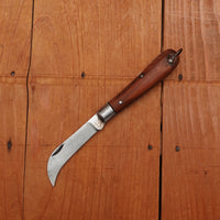 New Old Stock 3 3/8" Bolstered Pruner Jack Carbon Steel & Cherry Maniago Italy 1950s-70s