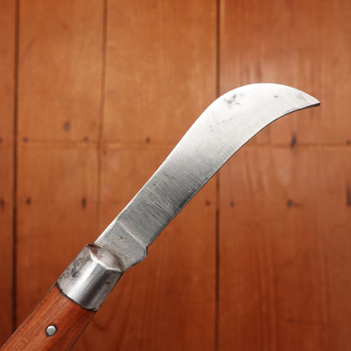 New Old Stock 3 3/8" Bolstered Pruner Jack Carbon Steel & Cherry Maniago Italy 1950s-70s
