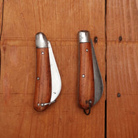 New Old Stock 3 3/8" Bolstered Pruner Jack Carbon Steel & Cherry Maniago Italy 1950s-70s