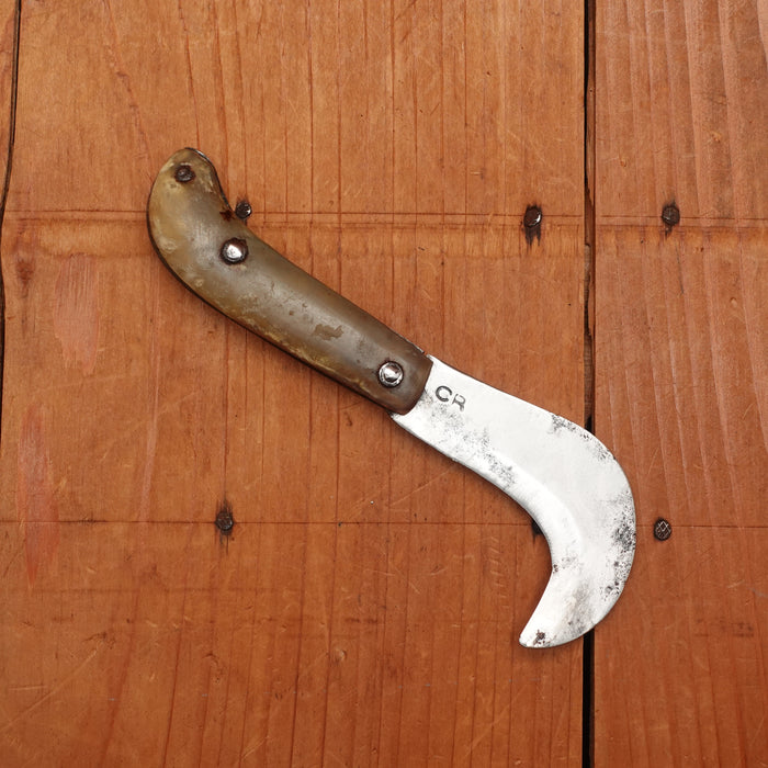 New Old Stock 2 1/2" Serpette Pruning Jack Carbon Steel & Horn Maniago Italy 1950s-70s