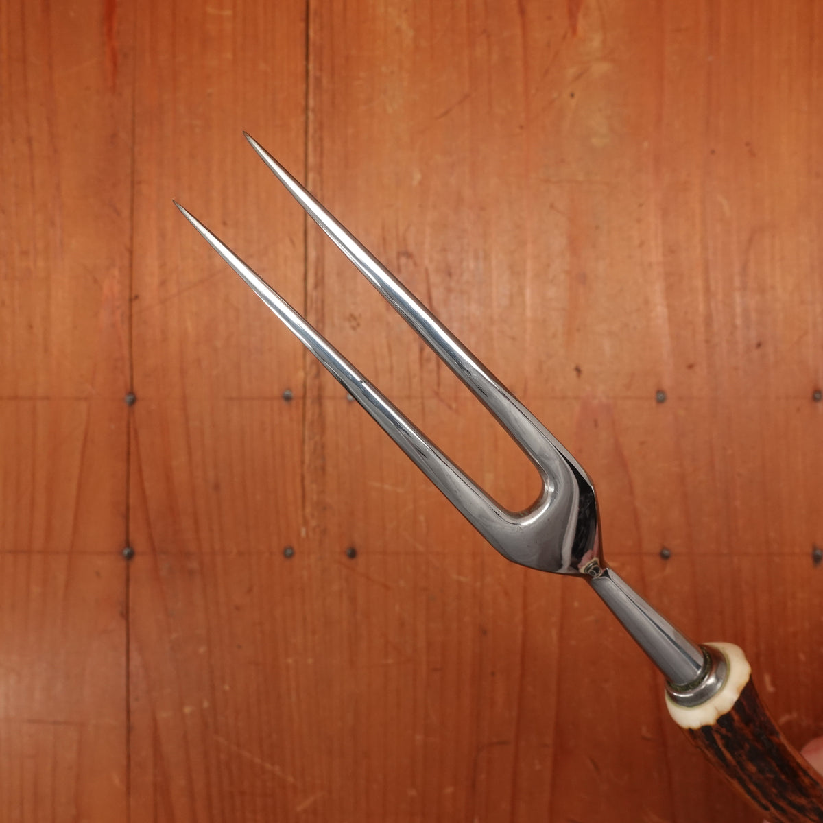 Anton Wingen Jr 6 Pc Carving & Steak Knife Set Stainless & Stag Solingen 1960s 70s