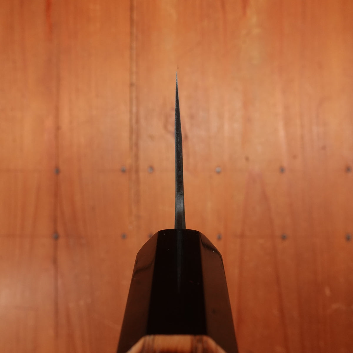New Old Stock Yoshikane 180mm Wa-Santoku SLD Suminagashi Damascus with New Burnt Chestnut Handle