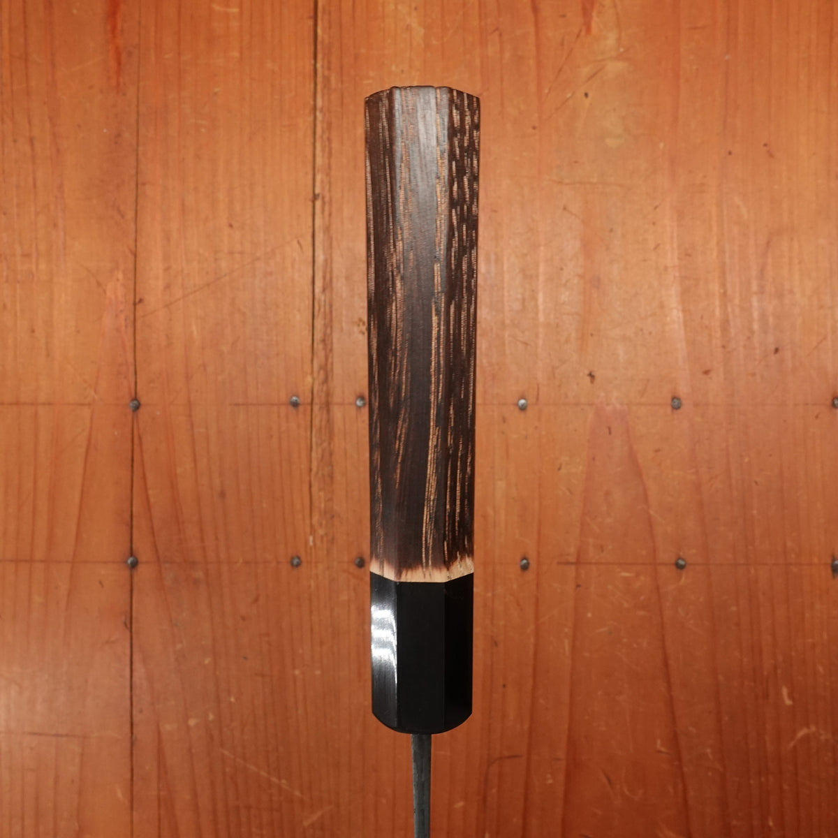 New Old Stock Yoshikane 165mm Wa-Nakiri SLD Suminagashi Damascus with New Burnt Chestnut Handle