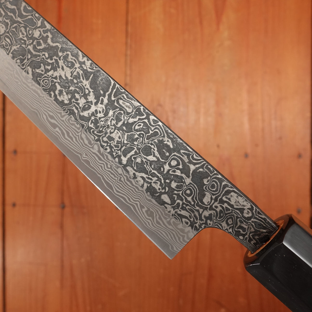New Old Stock Yoshikane 240mm Sujihiki SLD Suminagashi Blade New Burnt Chestnut Handle