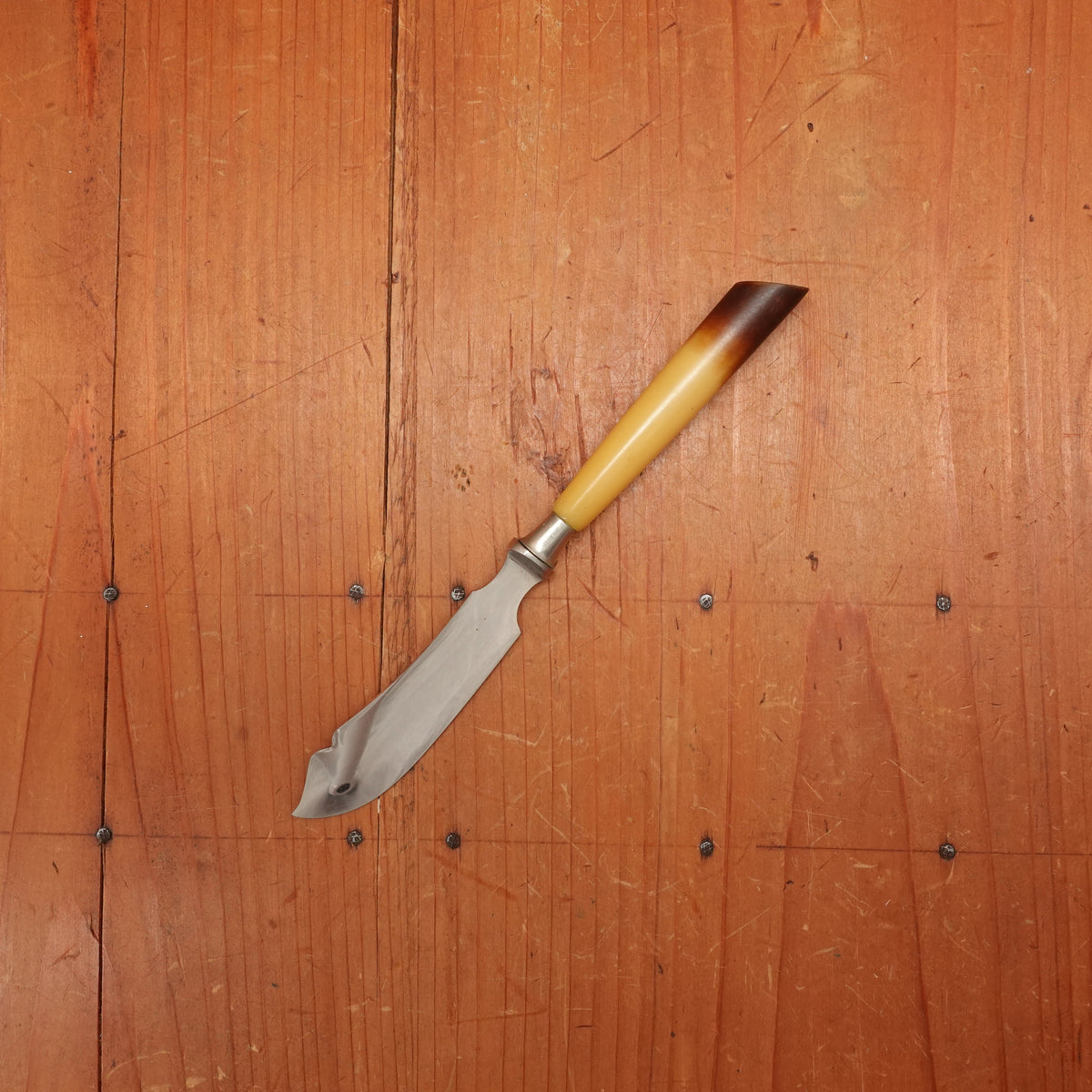 Unmarked 3.25" Butter / Cheese / Pate Knife Chromed Carbon Steel Germany 1950s?