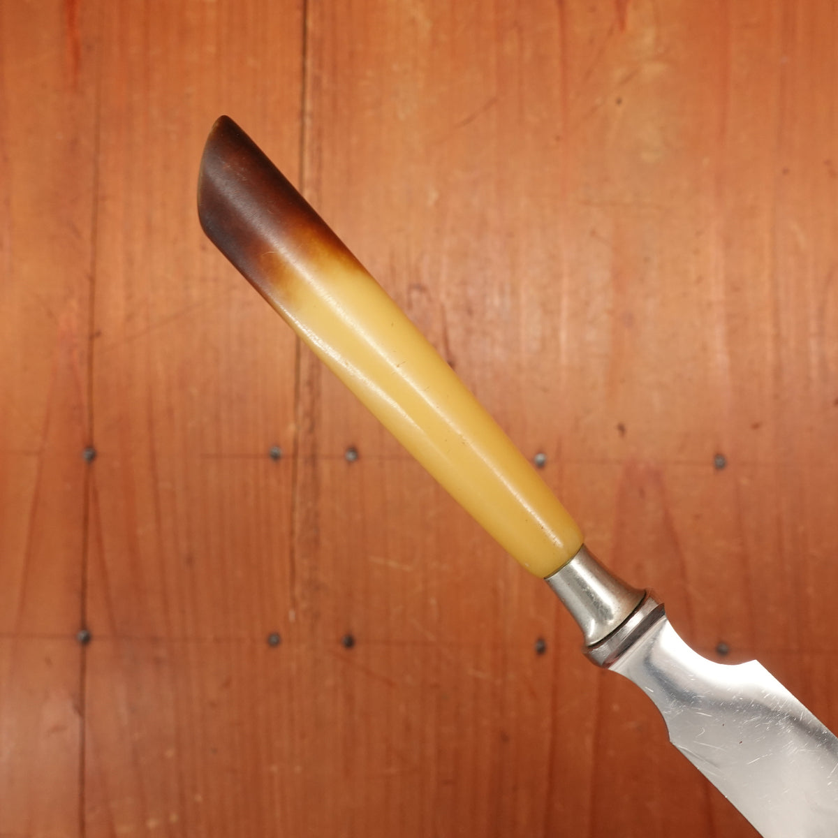 Unmarked 3.25" Butter / Cheese / Pate Knife Chromed Carbon Steel Germany 1950s?