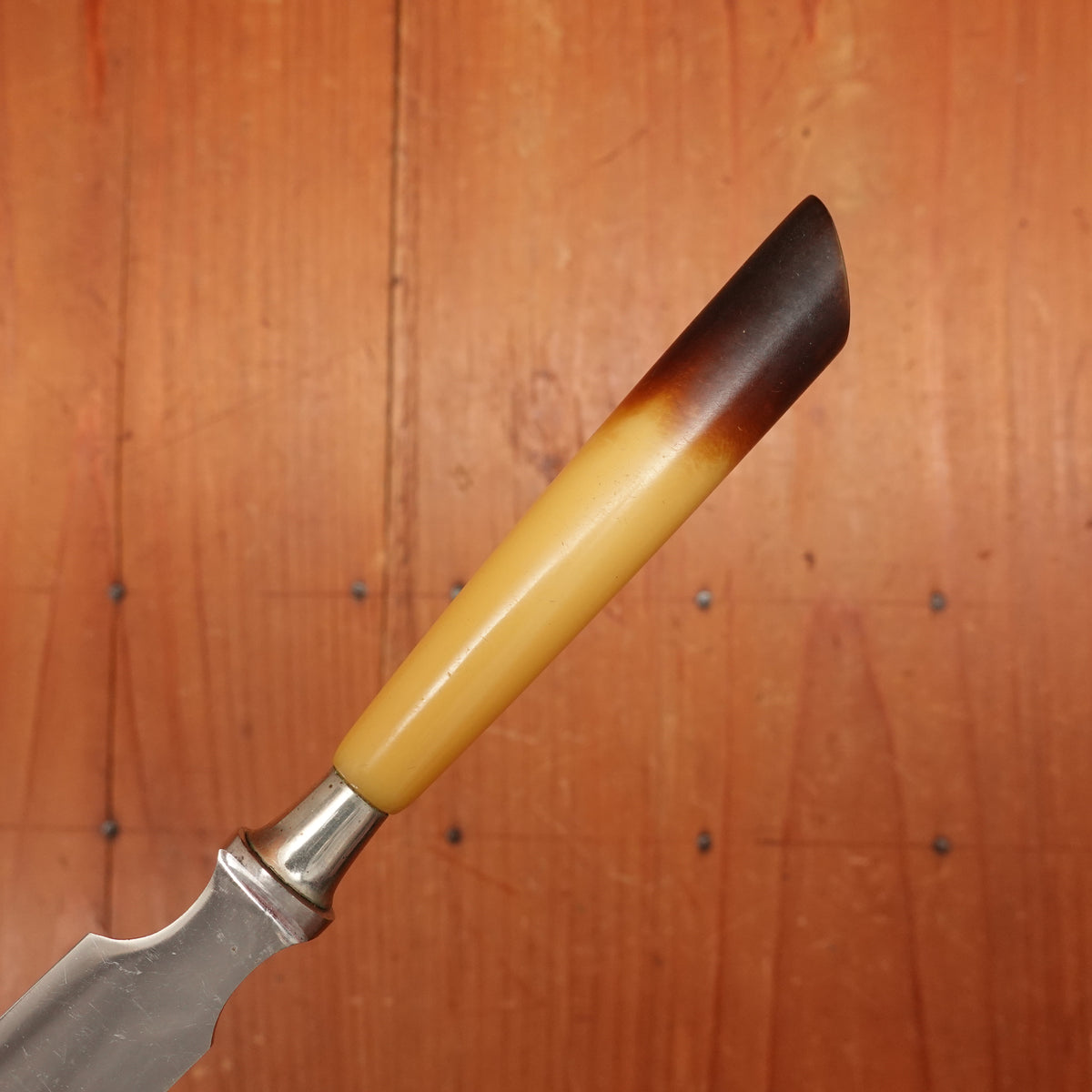 Unmarked 3.25" Butter / Cheese / Pate Knife Chromed Carbon Steel Germany 1950s?