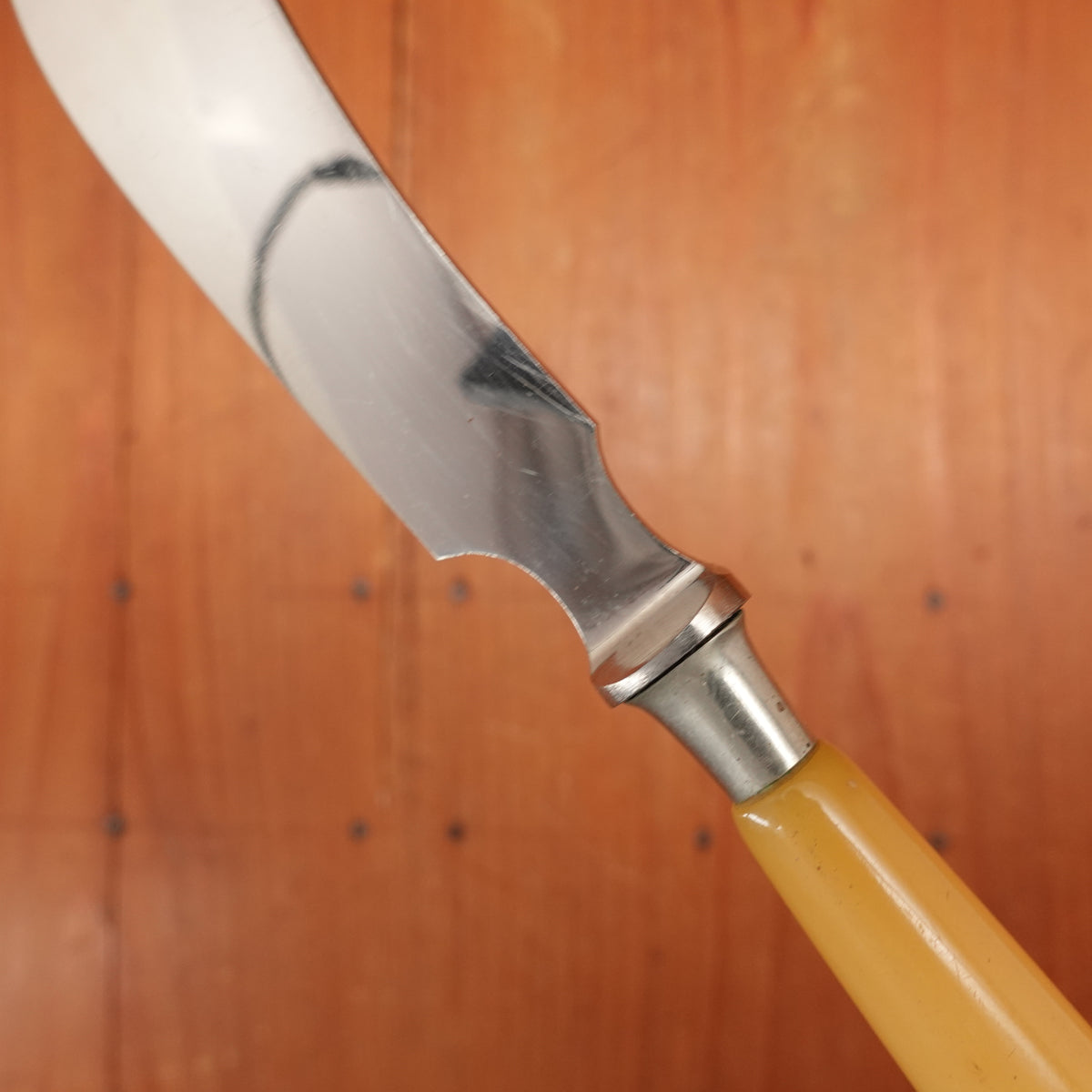 Unmarked 3.25" Butter / Cheese / Pate Knife Chromed Carbon Steel Germany 1950s?
