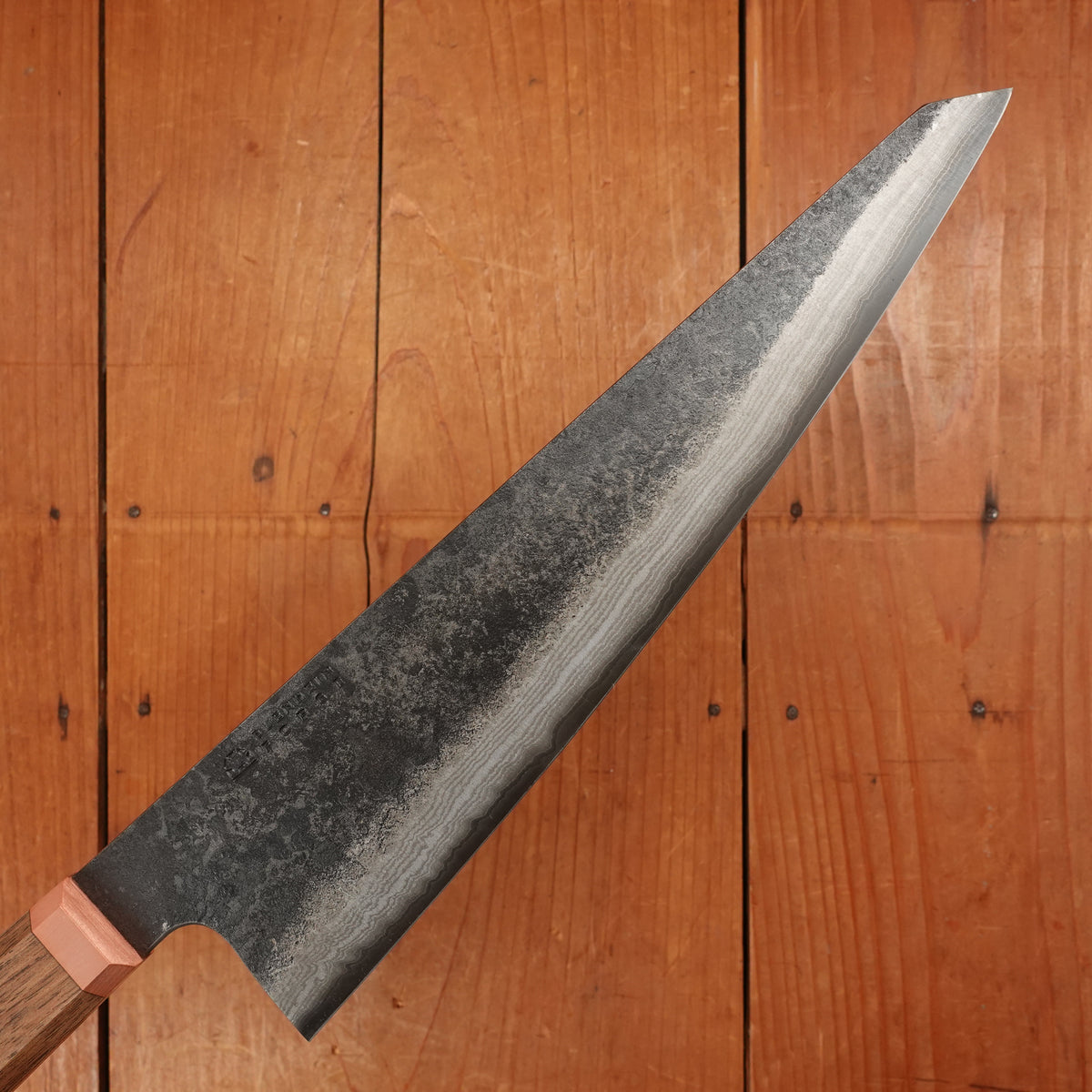 Blenheim Forge 220mm Gyuto Iron Clad Aogami 2 Walnut & Copper