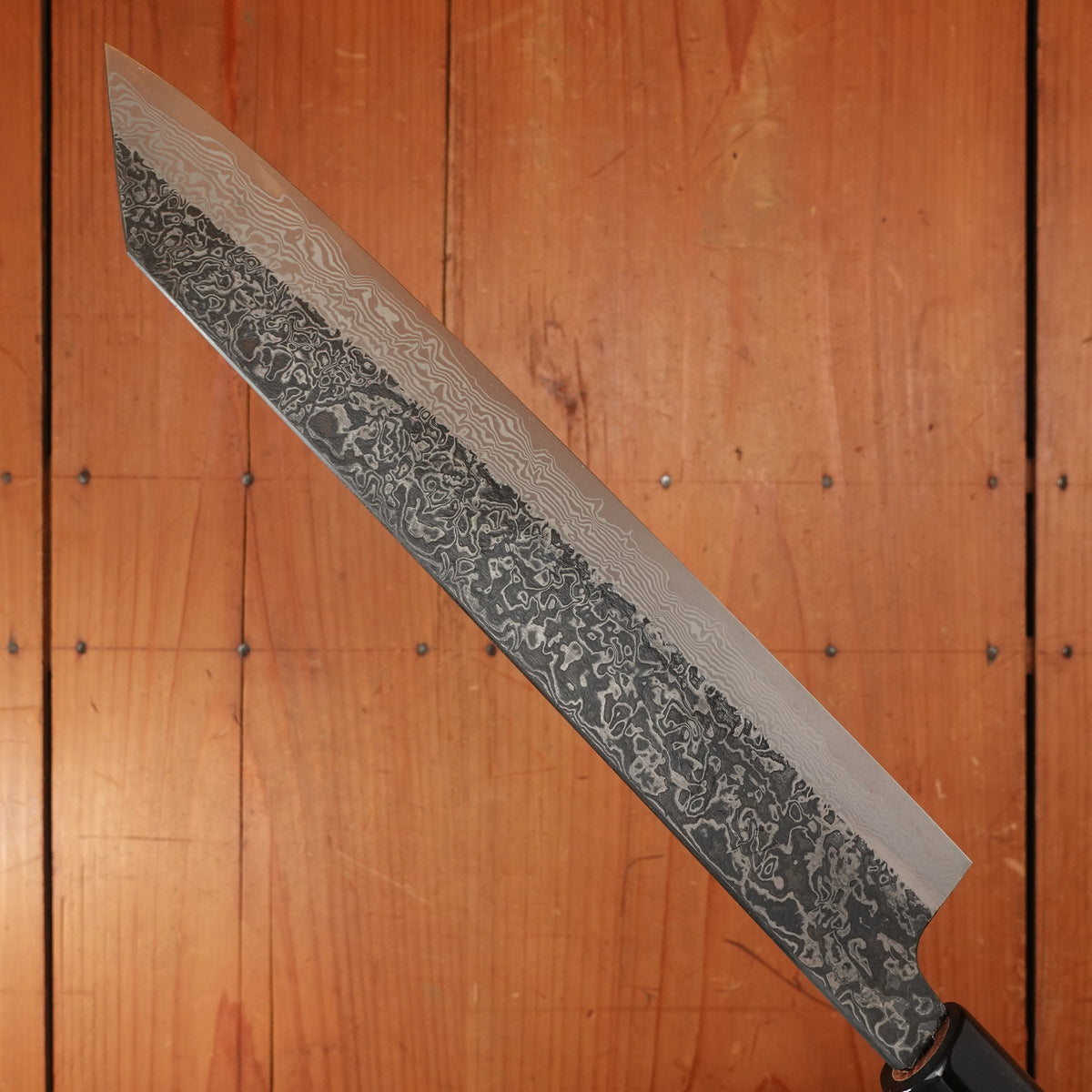 New Old Stock Yoshikane 240mm Wa-Kiritsuke SLD Suminagashi Half-Octagonal Enju/Double Horn Handle