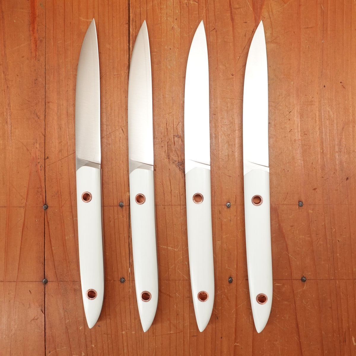 Roland Lannier Tableware's Not Dead! Steak Knife Stainless White G10 Alternative + Copper