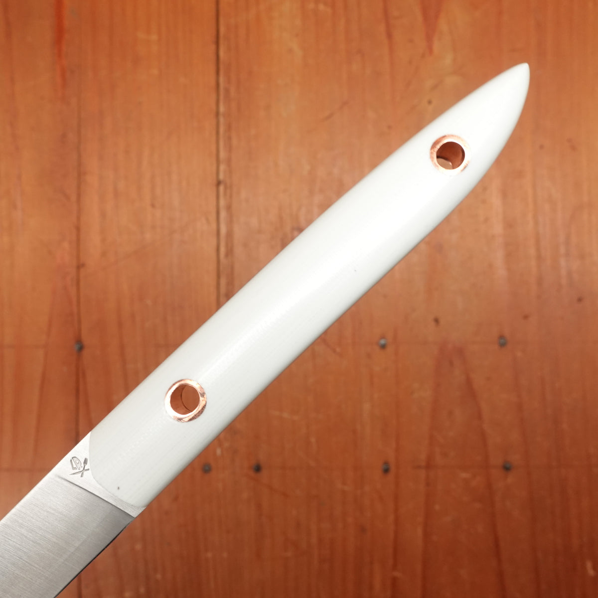 Roland Lannier Tableware's Not Dead! Steak Knife Stainless White G10 Alternative + Copper