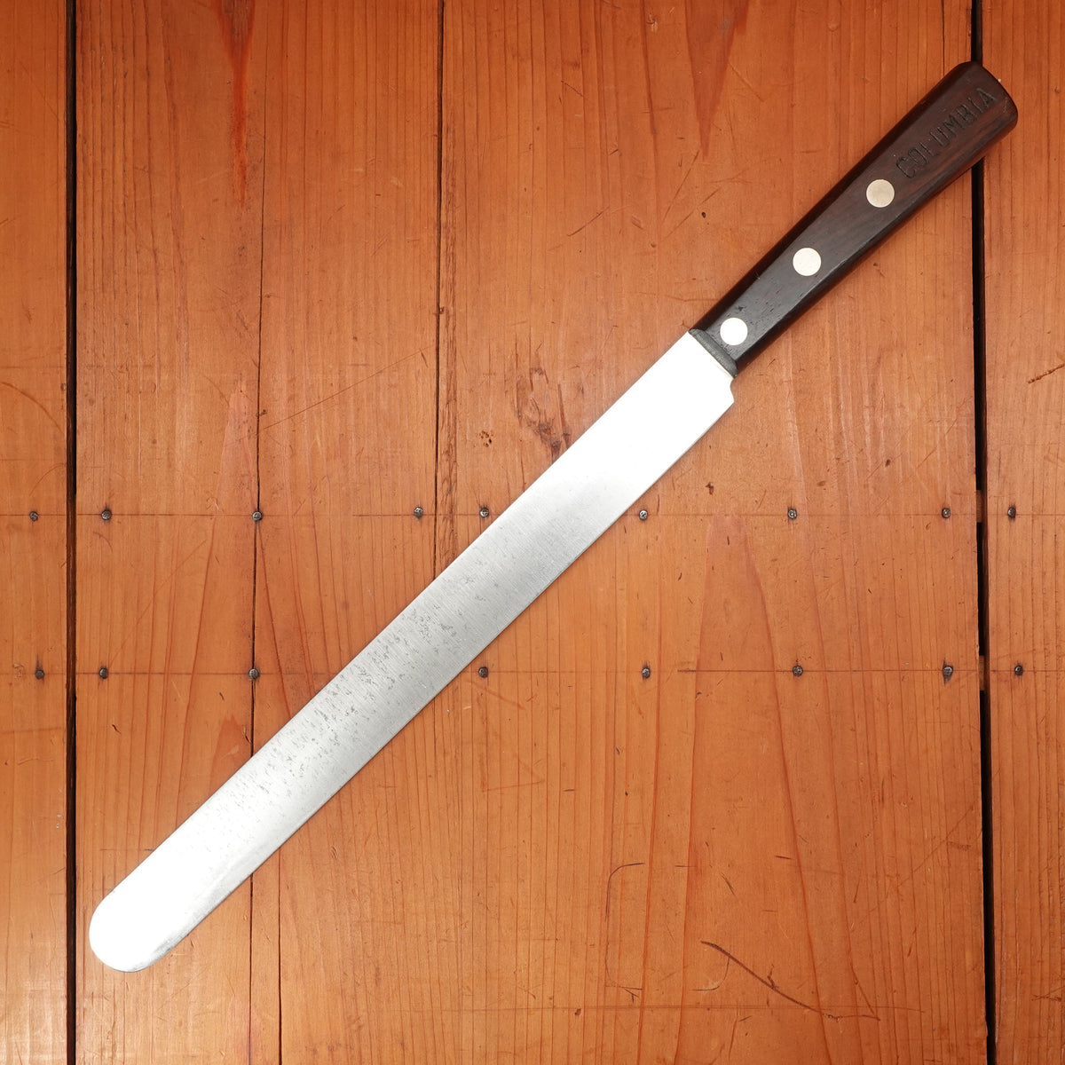 New Old Stock Columbia Cutlery Co 12" Roast Beef Knife Carbon Steel USA 1930-50s