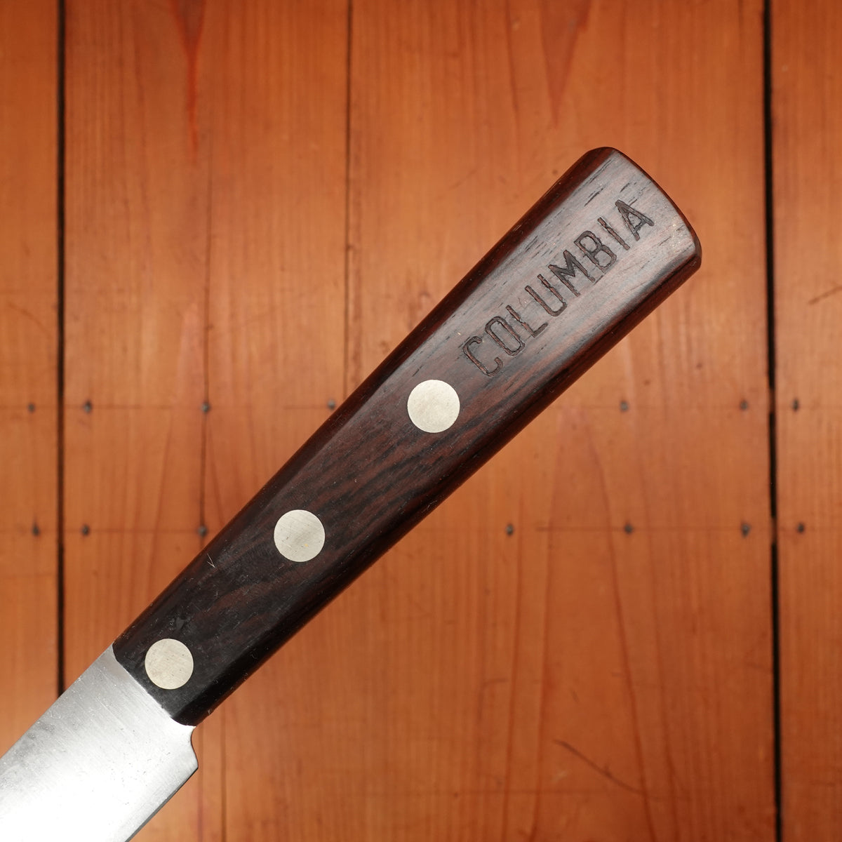 New Old Stock Columbia Cutlery Co 12" Roast Beef Knife Carbon Steel USA 1930-50s