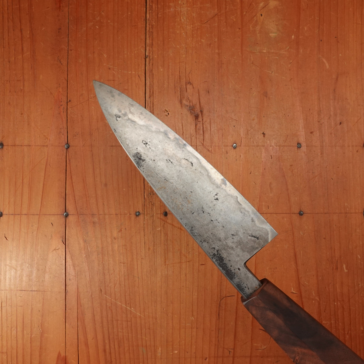 Dan Prendergast 7" Chef Knife Wrought Iron & Carbon Steel San Mai & English Walnut