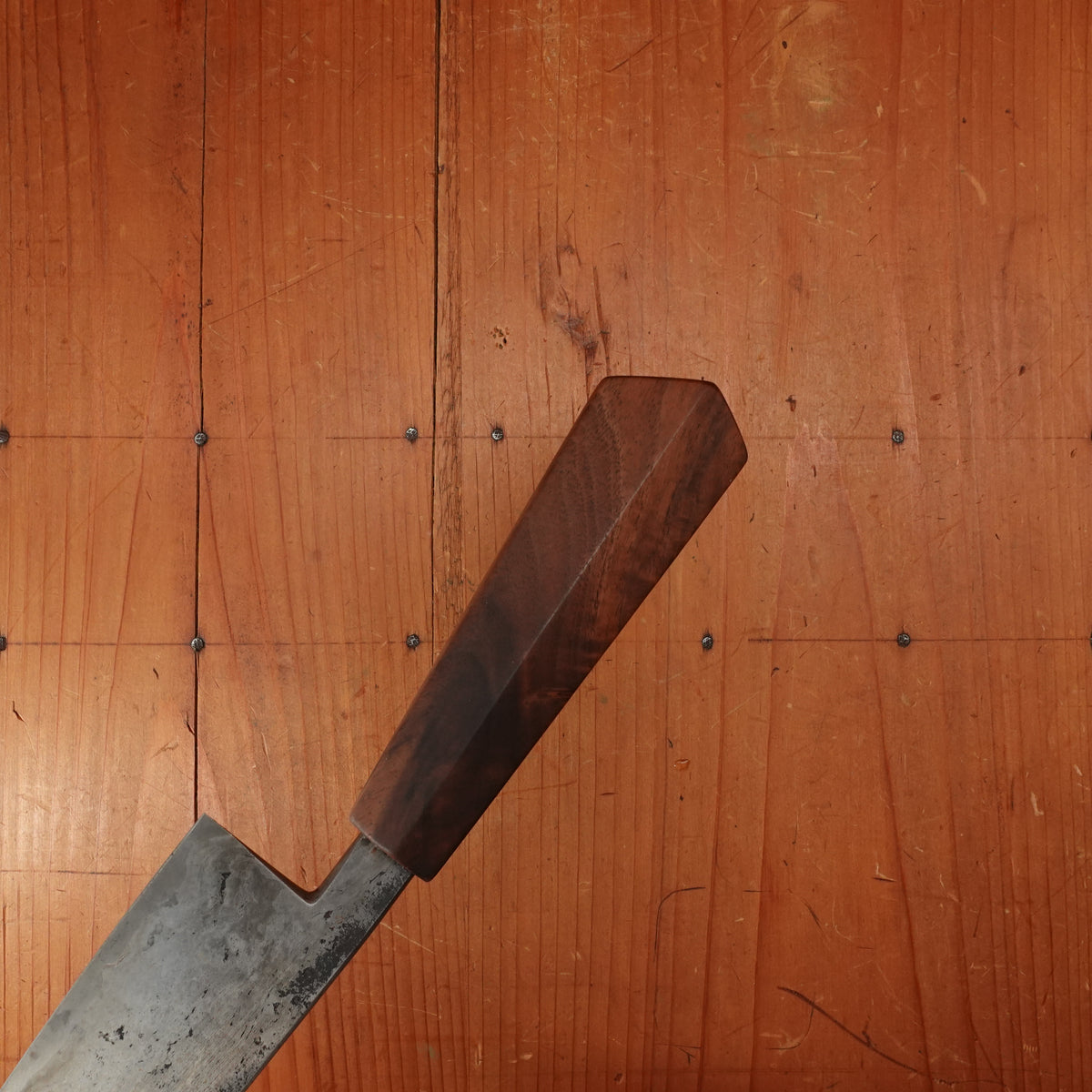 Dan Prendergast 7" Chef Knife Wrought Iron & Carbon Steel San Mai & English Walnut