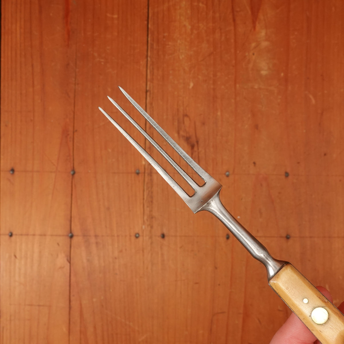 Frost, Askham & Mosforth Table Knife Set Double Shear Steel Bone & Brass Sheffield 1850-1855