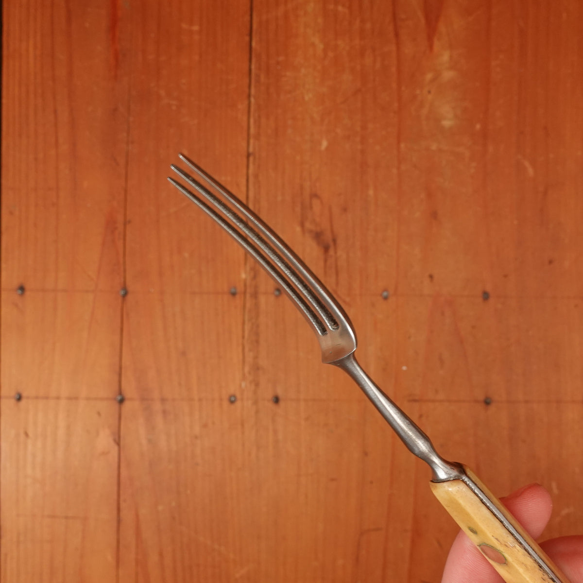 Frost, Askham & Mosforth Table Knife Set Double Shear Steel Bone & Brass Sheffield 1850-1855